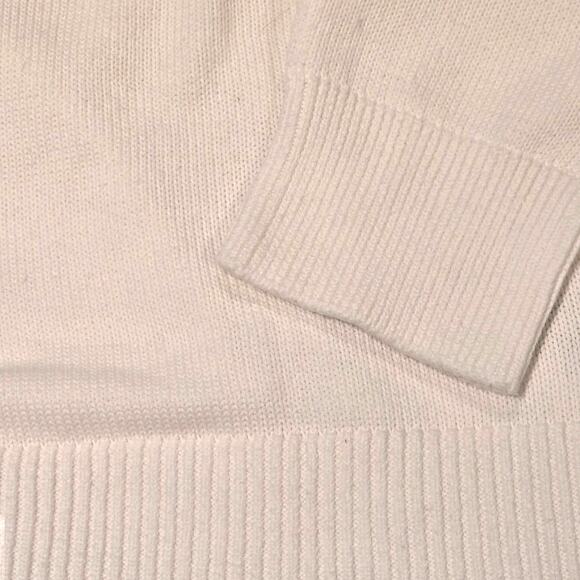 Quince NWT Ivory 100% Organic Cotton Mock Neck Minimalist Classic Sweater, Sz L - Picture 5 of 9